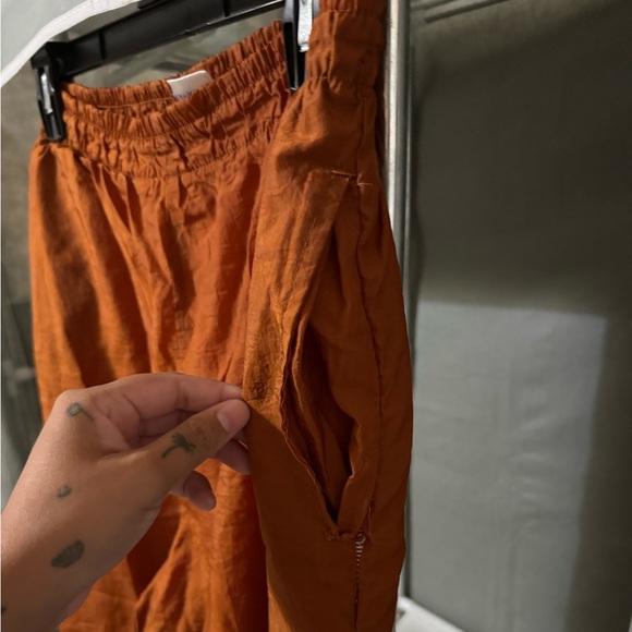 Vintage Reebok Tracksuit Jogger Pants Cotton Lined 1990s Burnt Orange - Picture 5 of 8